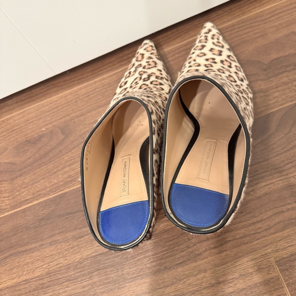 Stuart Weitzman Leopard Print Mules Sz 8 - Picture 7 of 10
